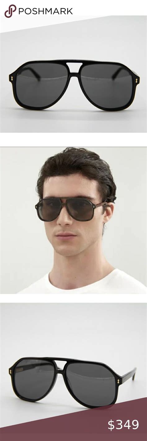 Gucci Pilot Sunglasses GG1042S 001 Black 60mm 